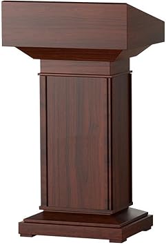 Podium Stand Speaking Podium with Storage Shelf and Drawers Made of Solid Wood Pulpit for Restaurants Churches Seminars and Schools 43.3" H