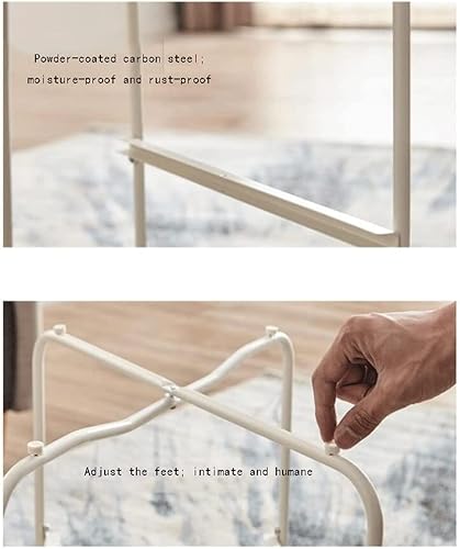 Miniatura 6 de Rustic Round Nightstand, Versatile 3 Tiers Coffee Side Table and Fabric Storage Basket, Sofa Side Snack Table, Space Saver Solid