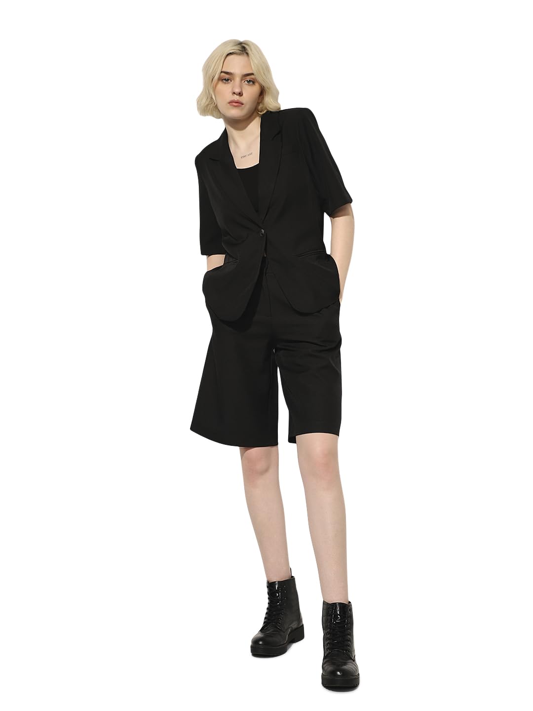 only Women's Polyester Blend Single Breasted Blazer-picture-21