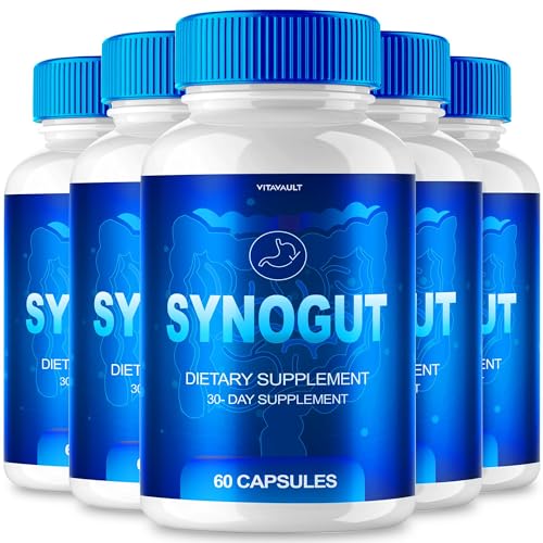Vitavault (5 Pack) Synogut Digestive Health Support 300 Capsules - Enhance Your Gut Health & Digestive System with Original Formula