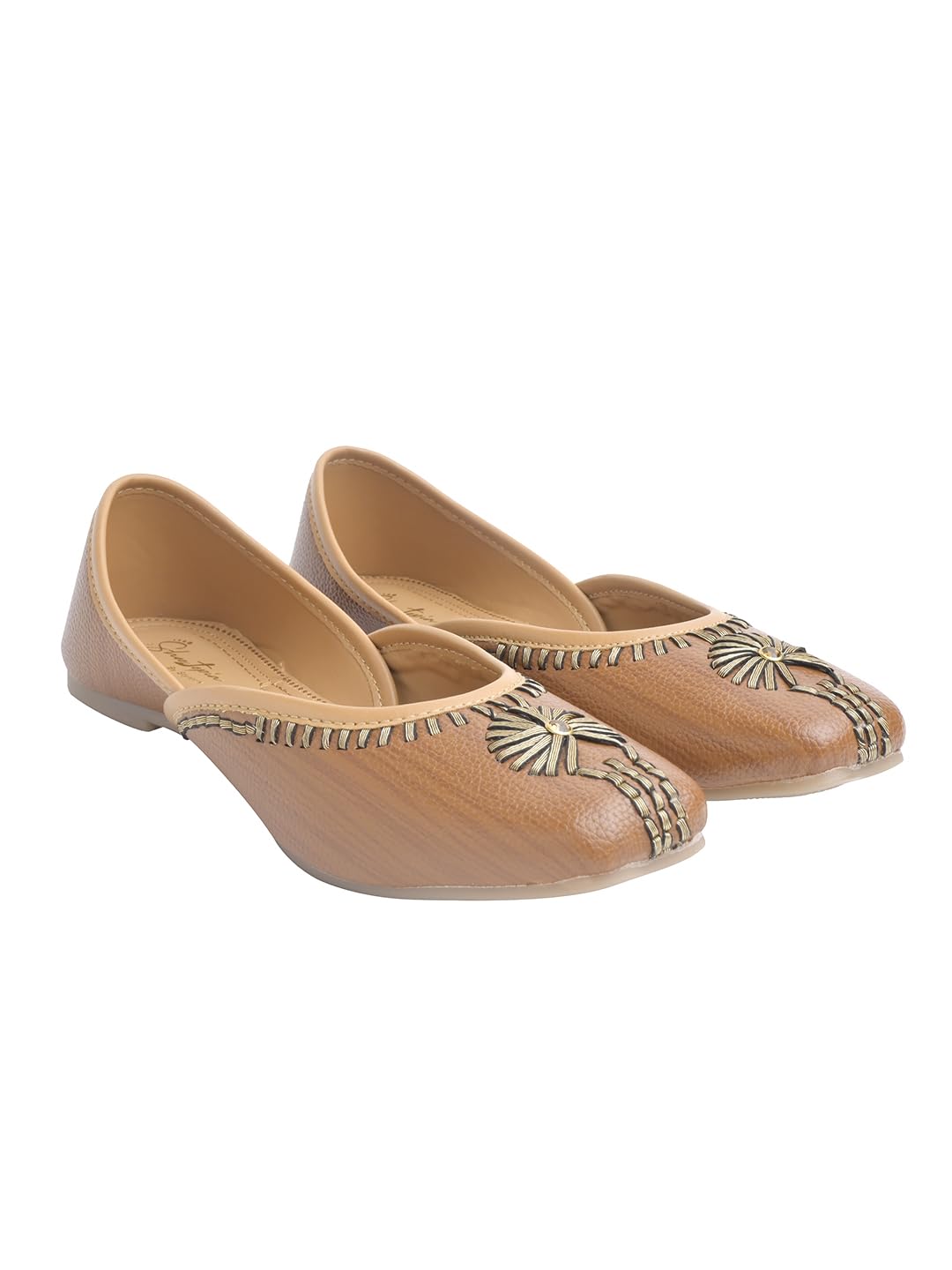 Women's Ethnic Mule Flats | Handcrafted Slip-On Jutti Style Closed Toe Flats Cushioned Insole | Traditional Casual & Festive Footwear-image-11