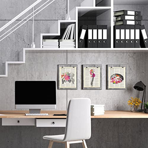Jetec JT-JETEC-1227 12 Pieces Medical Dictionary Art Set 8 X 10 Inch Anatomy Decor Vintage Anatomical Posters Vintage Floral Human Wall Decor thumb #4