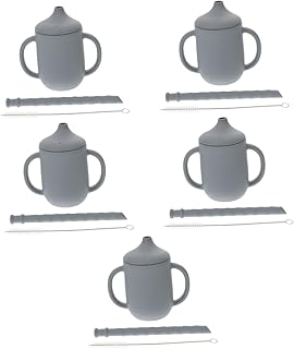 Toyvian 5 Peças Copo Infantil Copo Infantil Com Canudo Copo Infantil Copo Canudinho Garrafa De Bebê Copo De Palha De Silicone Copo Para Bebê Copo De Sílica Gel
