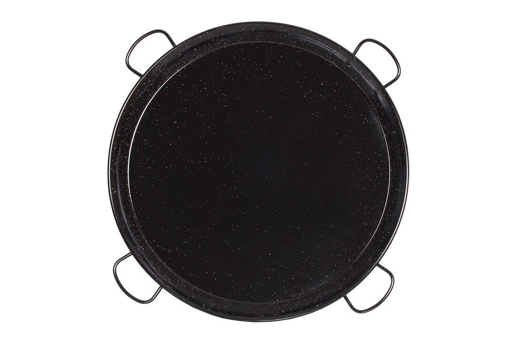 Cofan Paellera de Acero Esmaltado | Formato Tradicional | Paellera con 4 Asas | Diámetro 80 cm | 40 Raciones