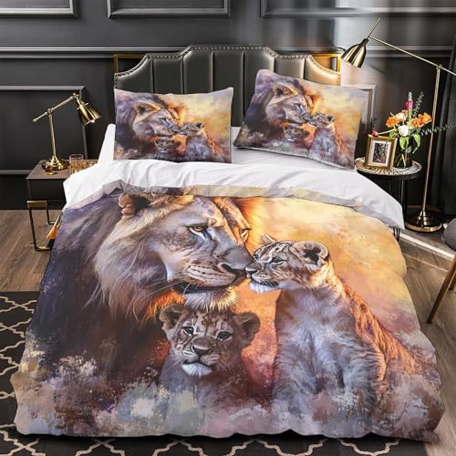 Housse de couette léopard microfibre 220x240 parure de lit fermeture éclair