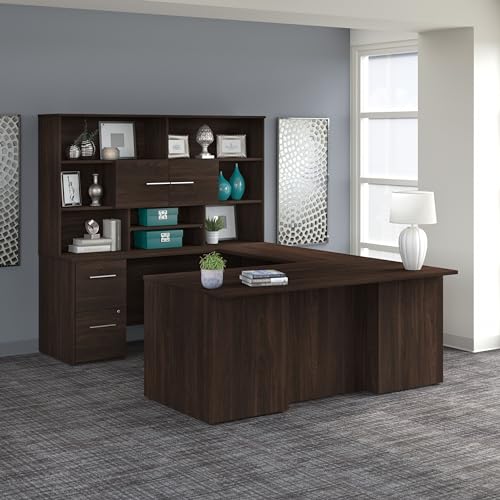 Bush Business Furniture Office 500 U Shaped Executive Desk with D...