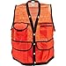 Jim-GEM 8-Pocket Nylon Mesh Cruiser Vest, Small, 35-37, Orange