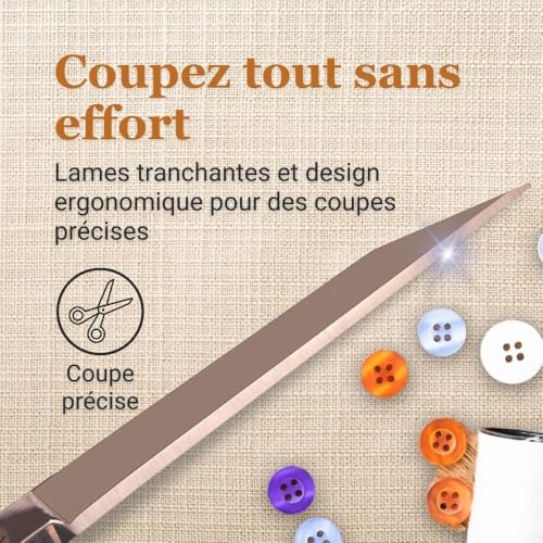 Ciseaux de couture et de précision GIFAZ en acier robuste noir 21 cm - 4