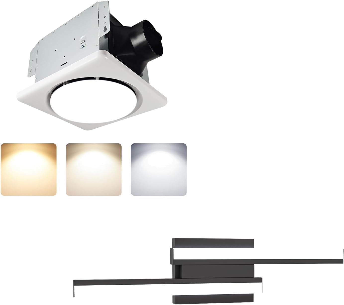 ETL 24 Bathroom Vanity Light Retractable &UL Bathroom Exhaust Fan with Light