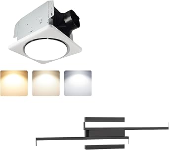 ETL 24 Bathroom Vanity Light Retractable &UL Bathroom Exhaust Fan with Light