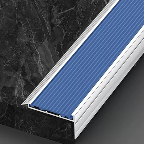 Profilé d'escalier en aluminium bleu de 5 cm pour nez de marche et rampe