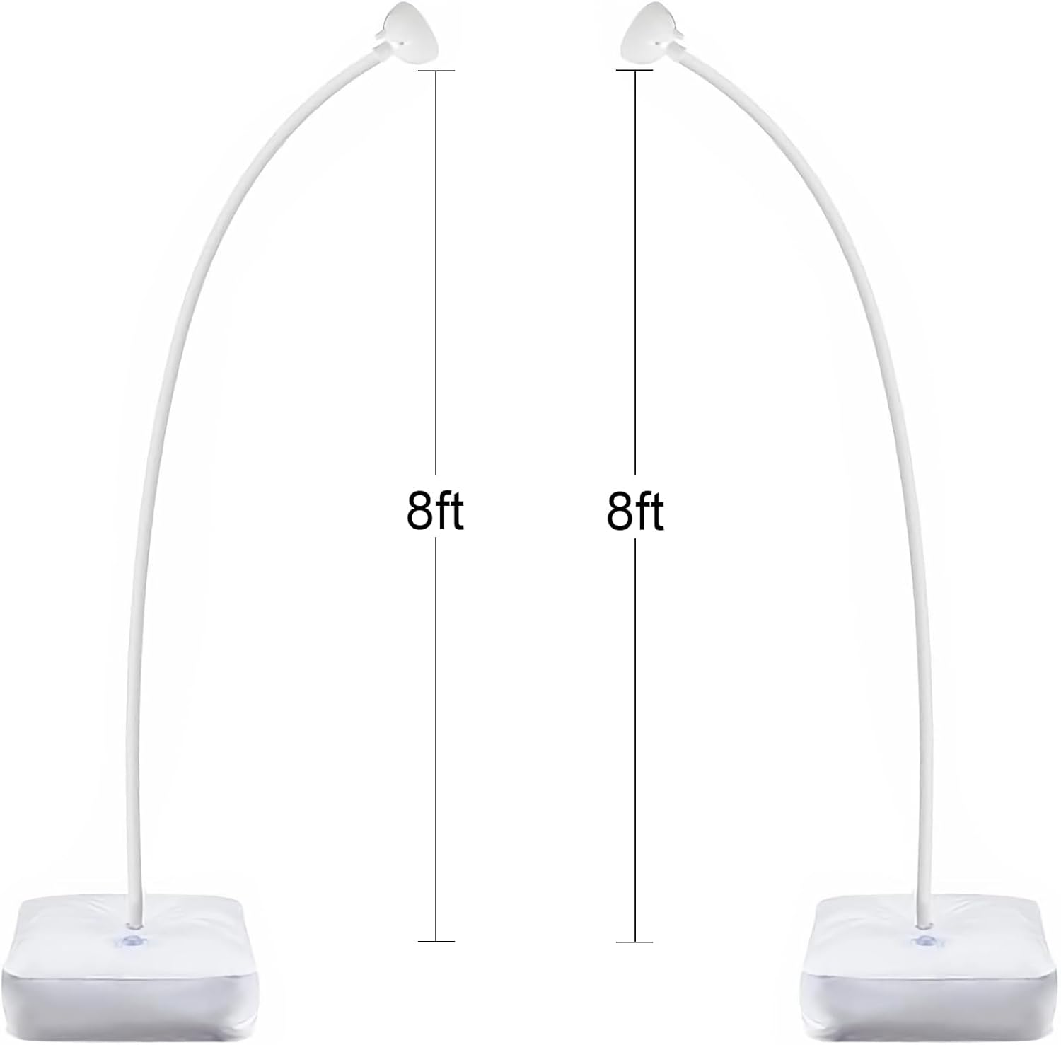 Balloon Arch Stand, 8ft Bendable Balloon Arch Kit Stand with Water Filled Base,White Backdrop Garland Kit for Wedding Birthday Baby Shower Gender Reveal Party Decor