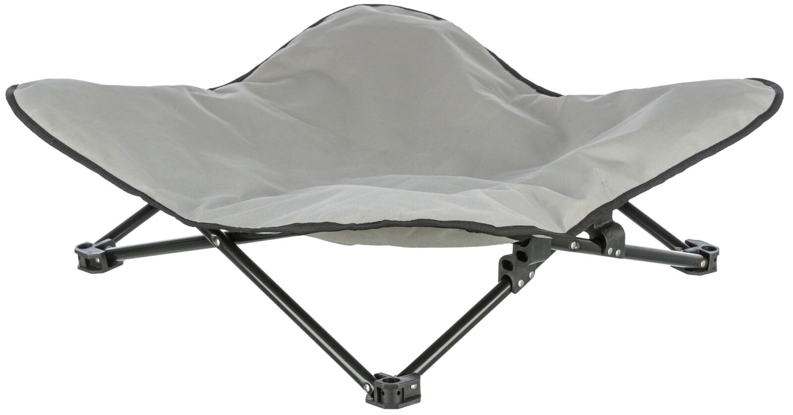 TRIXIE Lit de Camping pour Chiens - Polyester Oxford et Structure métallique Stable - Housse Amovible - Pliable et avec Sac de Transport - 69 x 20 x 69 - jusqu'à 15 kg - Gris/​Noir - 28215