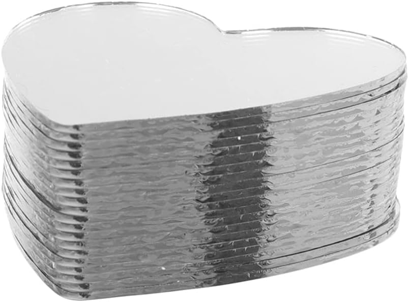 EXCEART Heart Makeup Mirror Heart Decor 30pcs Heart Shape Small Mirror Tiles Mosaic