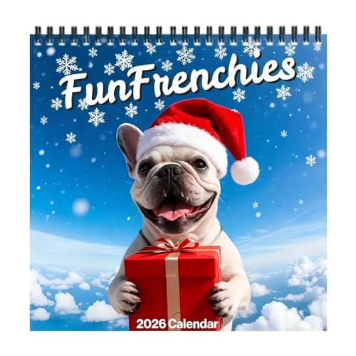 Bulldog francese Calendario 2026, Bulldog francese 2026 Calendario pianificatore, Calendari da parete mensili per cani per casa Aula Dormitorio Appuntamento Programma accademico Famiglia