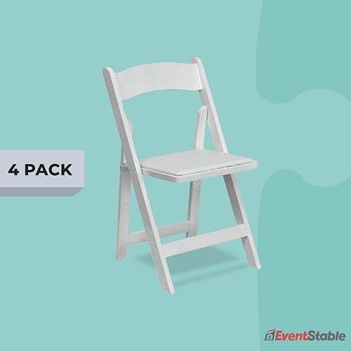 Miniatura 40 de EventStable Titan Series - Sillas plegables de madera para interiores y exteriores, color negro, con relleno de vinilo para bodas y eventos, paquete