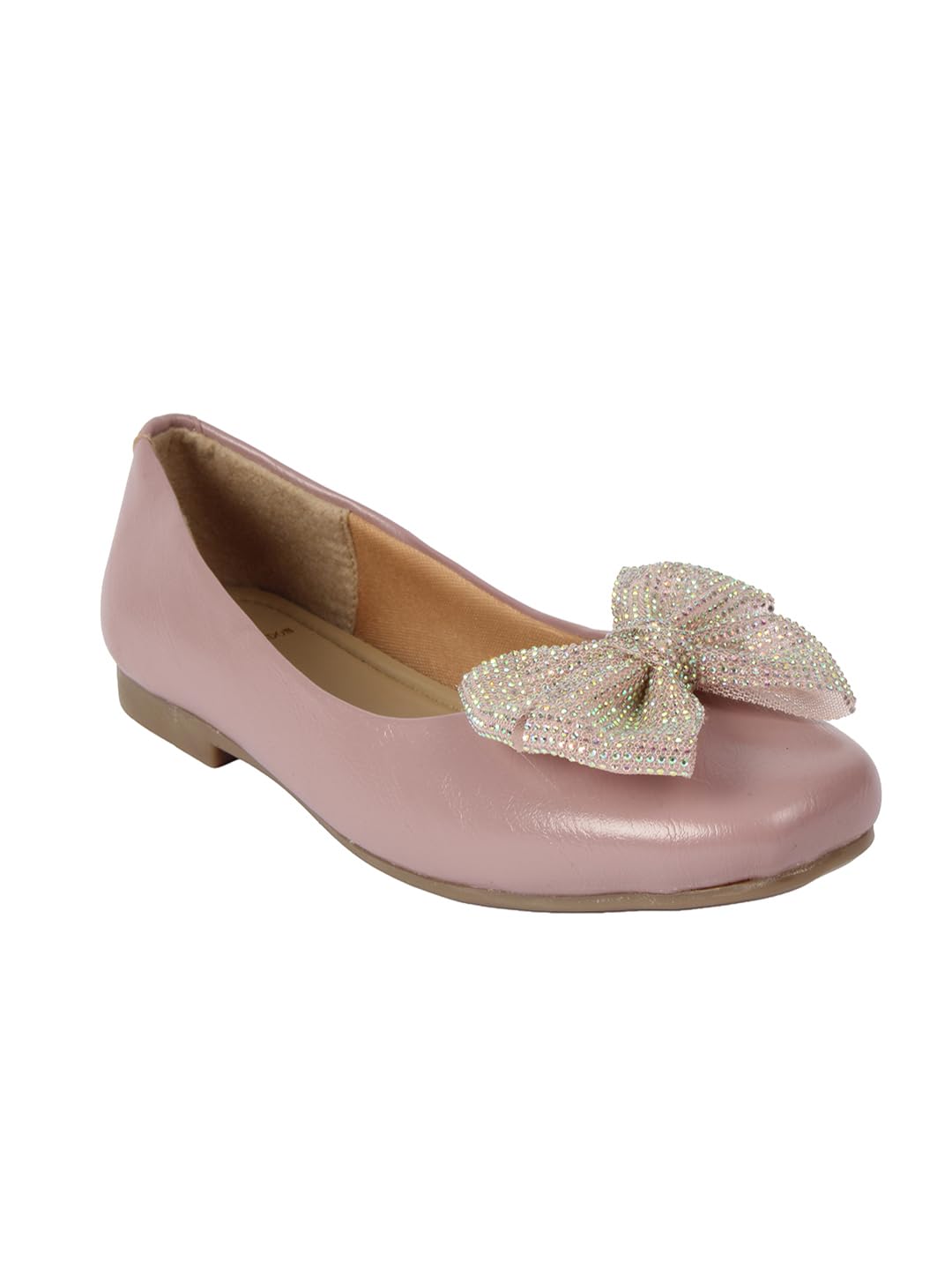 Iconcs Women's Square Toe Ballet Flats with Embellished Rhinestone Bow Accent-image-36