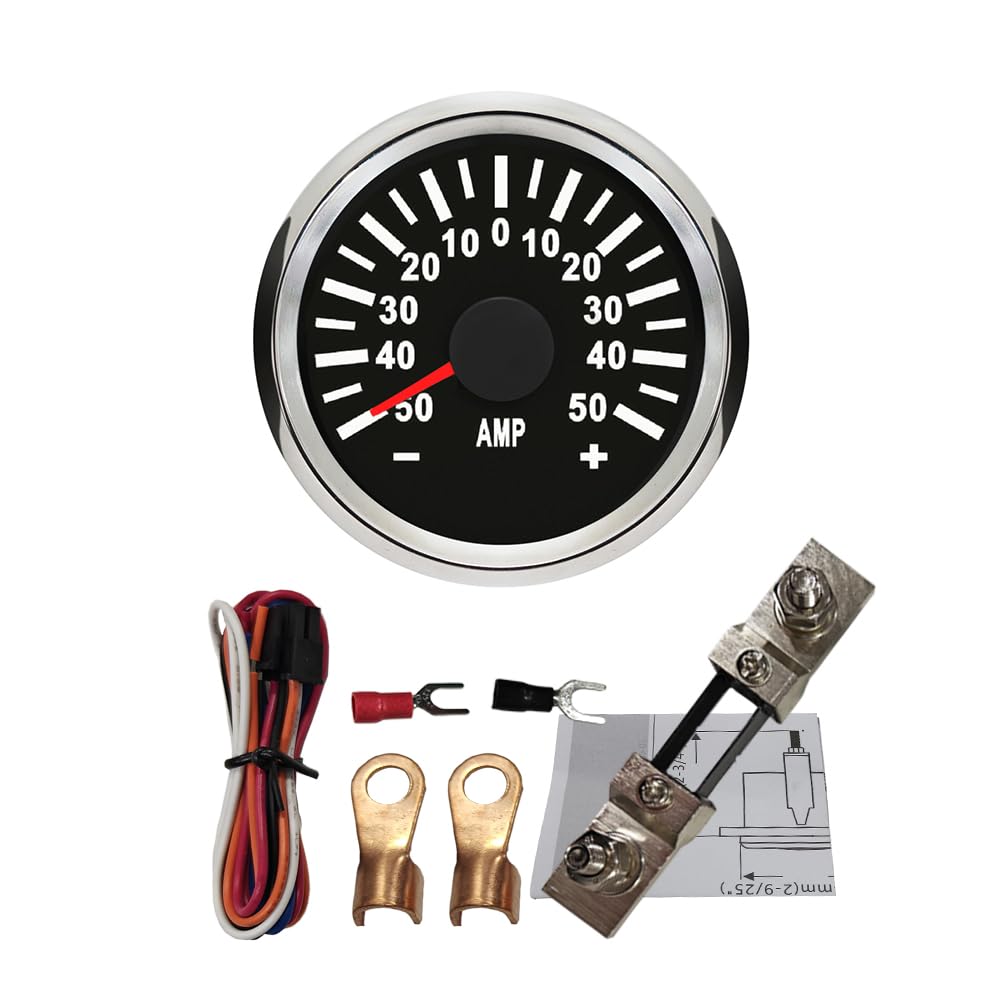 ELING 52mm ampèremètre 50A avec capteur de courant 12V 24V pour Limousine camion hors bord