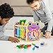 Amtreen 6-in-1 Wooden Montessori Toys for 1 Year Old, Mole-Tapping Game | Play the Xylophone | Frog Clock | Carrot Harvest Game | Spinning Gear, Baby Toy Birthday Gift Early Learning