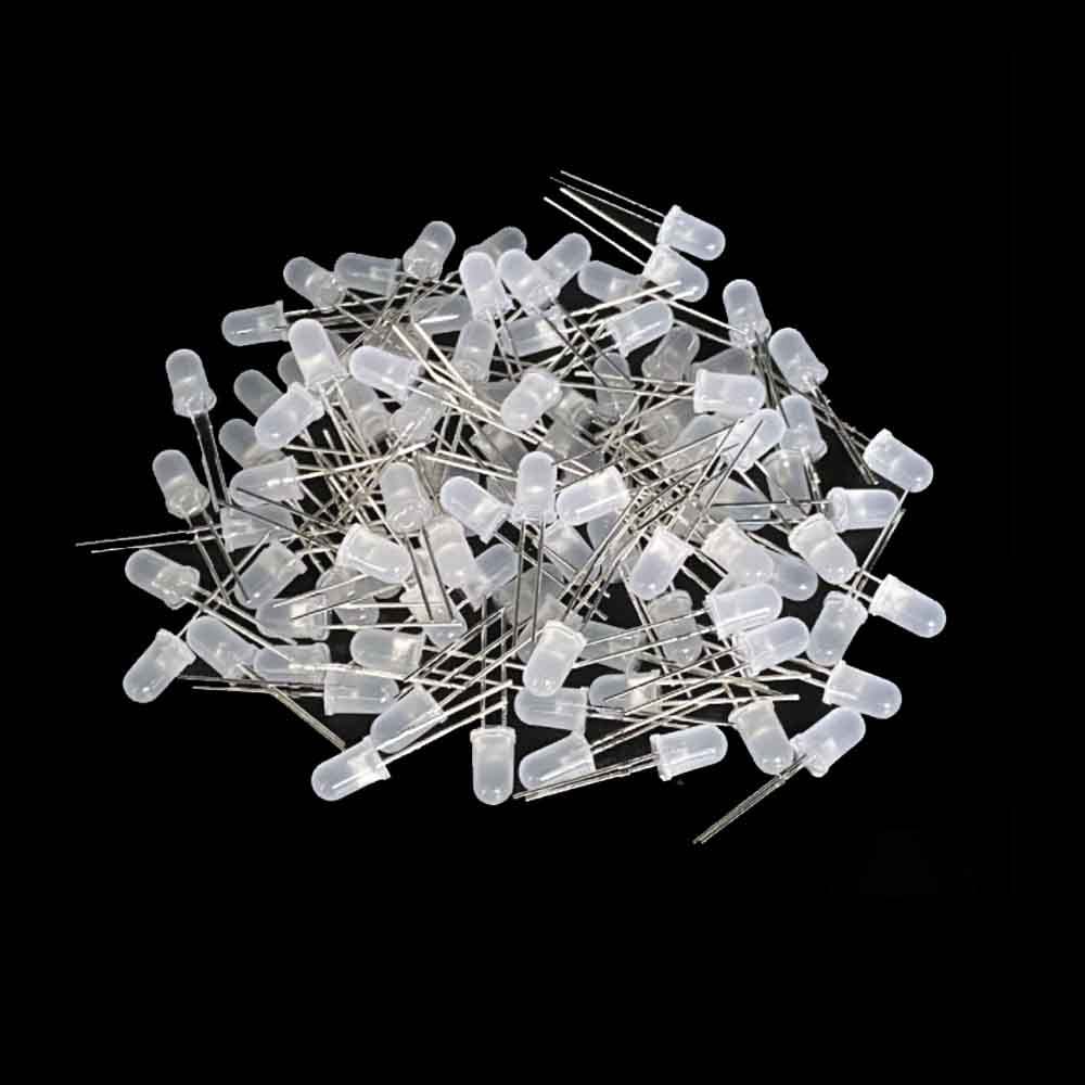 100pcs 3mm LED Diode 3 mm White Green Red Blue Yellow Orange Pink Purple Warm White Round Head LED Lamp DIY Light Emitting Diode (100pcs Fog-Warm)