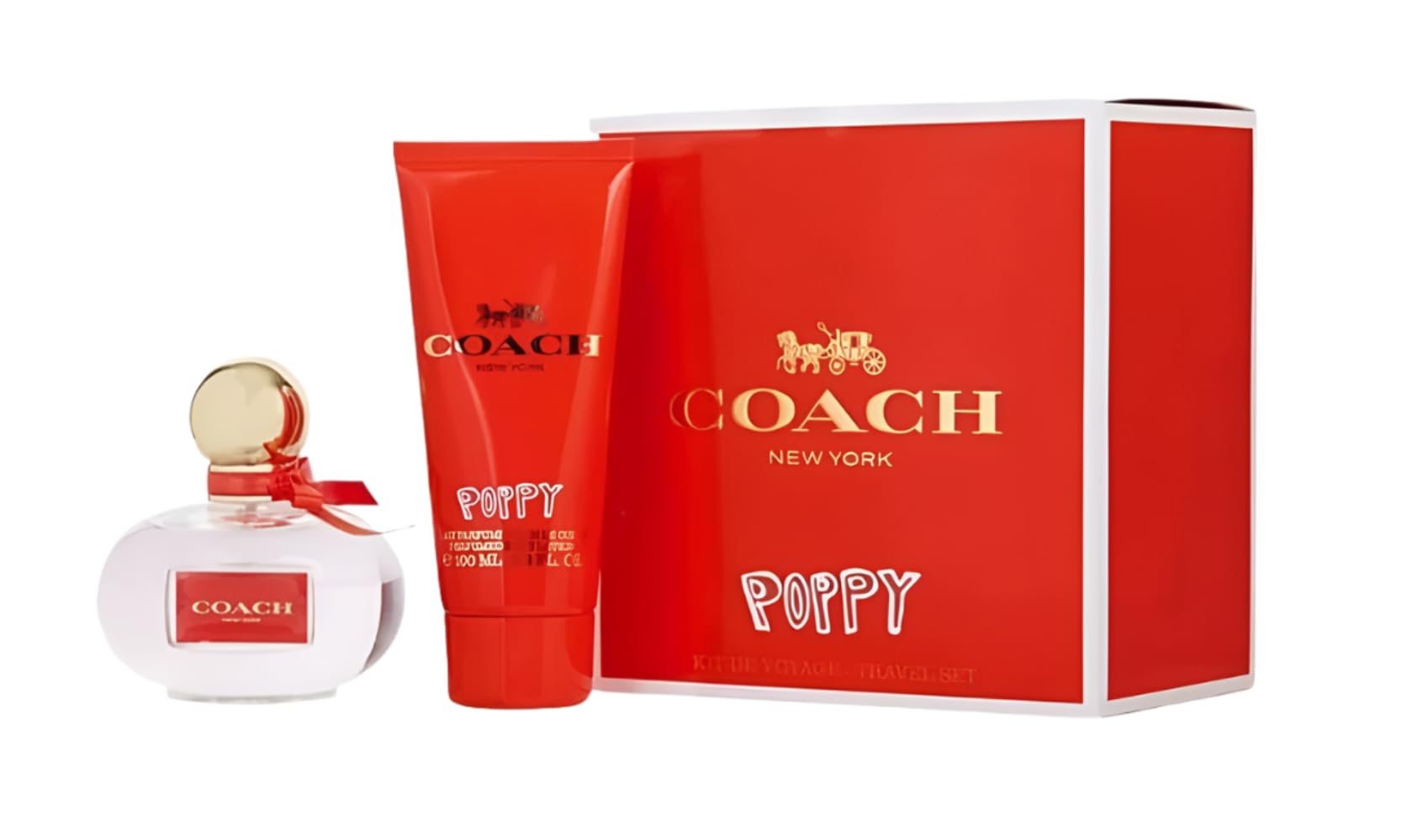 Coach Poppy By Travel Set (Eau De Parfum 3.Fl Oz + Perfumed Body 
