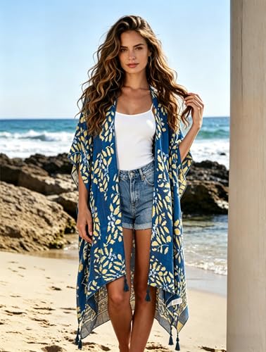 Image of Breezy Lane Kimonos for Women Swimsuit Coverups Beach Cover Up Swimwear Cardigan Summer