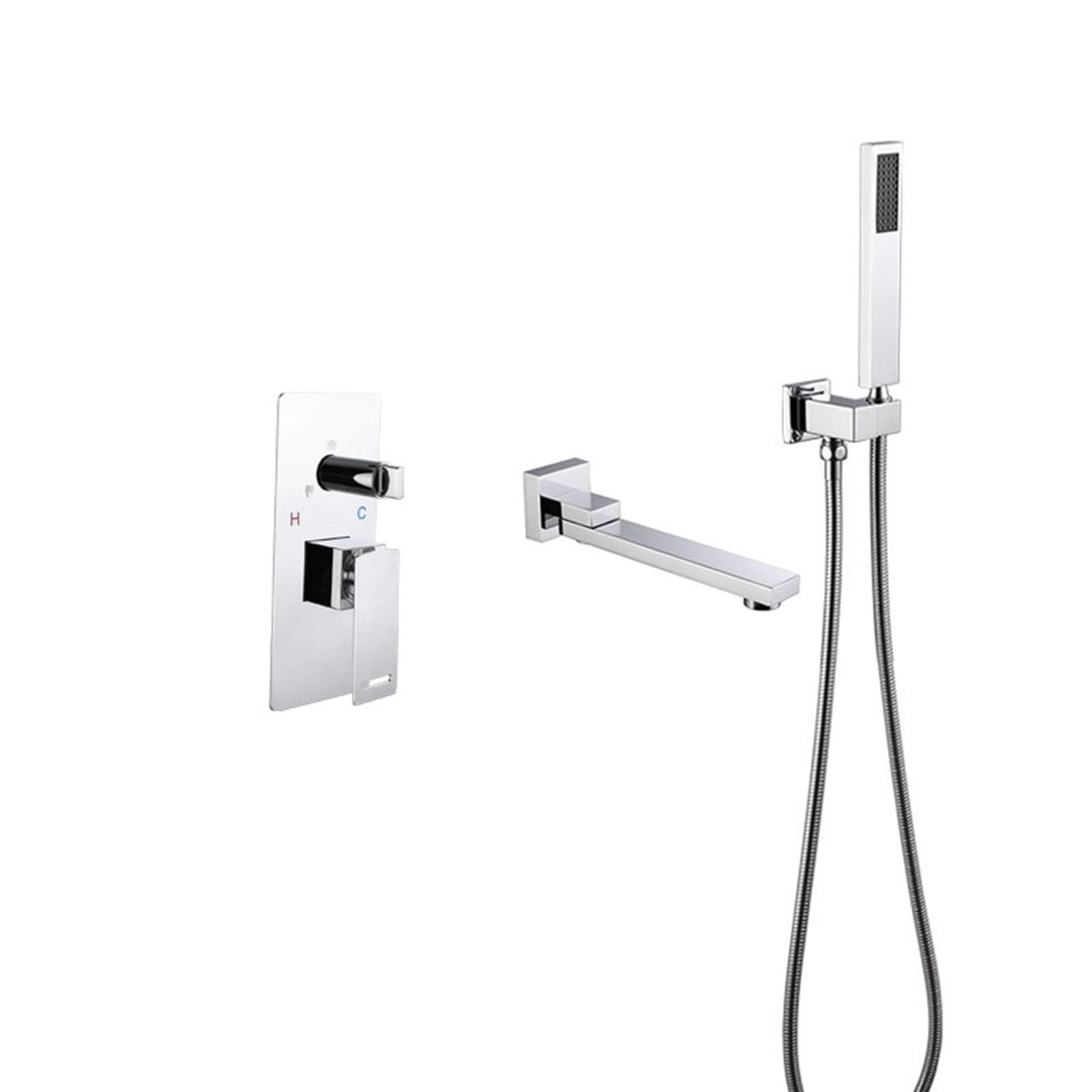 Robinet de bain mural LWX à levier simple avec commande fluide de tête de douche - 7