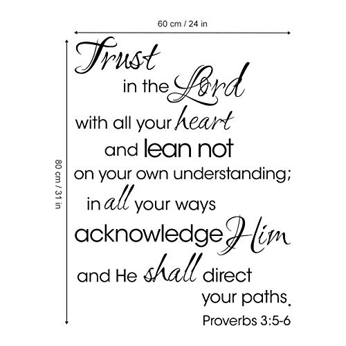 decalmile Trust in The Lord Wall Decals Quotes Religious Inspirational Bible Wall Letters Stickers Adults Bedroom Living Room Dining Room Wall Decor - Image 3