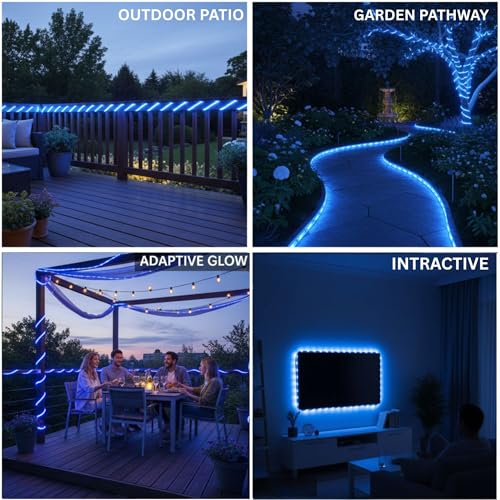 Image of 5 Meter Waterproof LED Strip Light Blue | Decorative LED Rope Light, Flexible Strip Light, Party Lights, Room Decoration, Festival Lighting, Indoor Outdoor Use