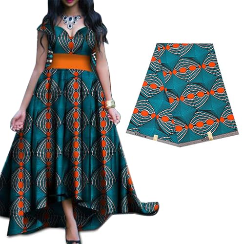 Tissu africain imprimé géométrique polyester ciré 2,9m pour patchwork et coussins - 5
