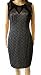 Jax Women's Metallic Brocade Lace Sheath Dress with Mesh Details