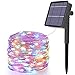 Produktbild Solar Lichterkette Aussen, MCSWSEA 72ft/22m 200 LED Bunt Weihnachten Lichterkette Außen Kupferdraht mit 8 eleuchtungsmodi, Mehrfarbig Wasserdicht IP65 Lichterketten für Außen Innen Terrasse Deko
