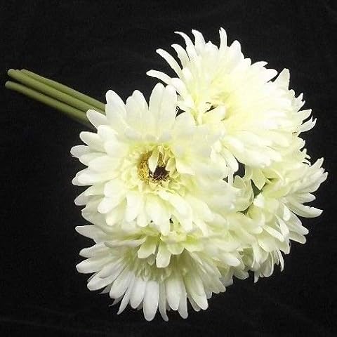 ARTIFICIAL FLOWERS - a handted bunch of 6 ivory gerbera Cover