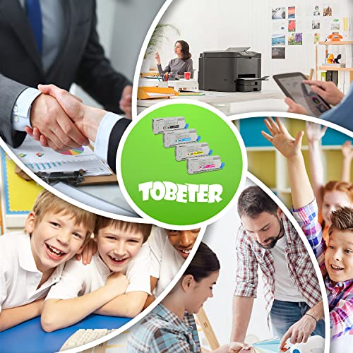 Tobeter Compatible C610 Toner Replacement For Oki C610 44315304 44315303 44315302 44315301 Toner Cartridge For C610 C610Cdn C610Dn C610Dtn C610N Printer (4 Pack, Black/Yellow/Cyan/Magenta, Type C15) #TOP3