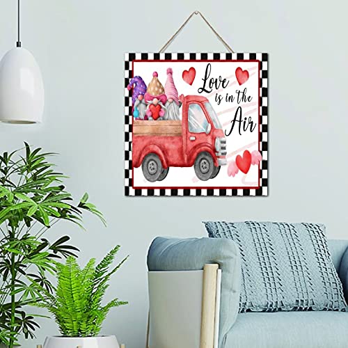 Plaque murale en bois Love Is In The Air 30,5x30,5 cm pour salon