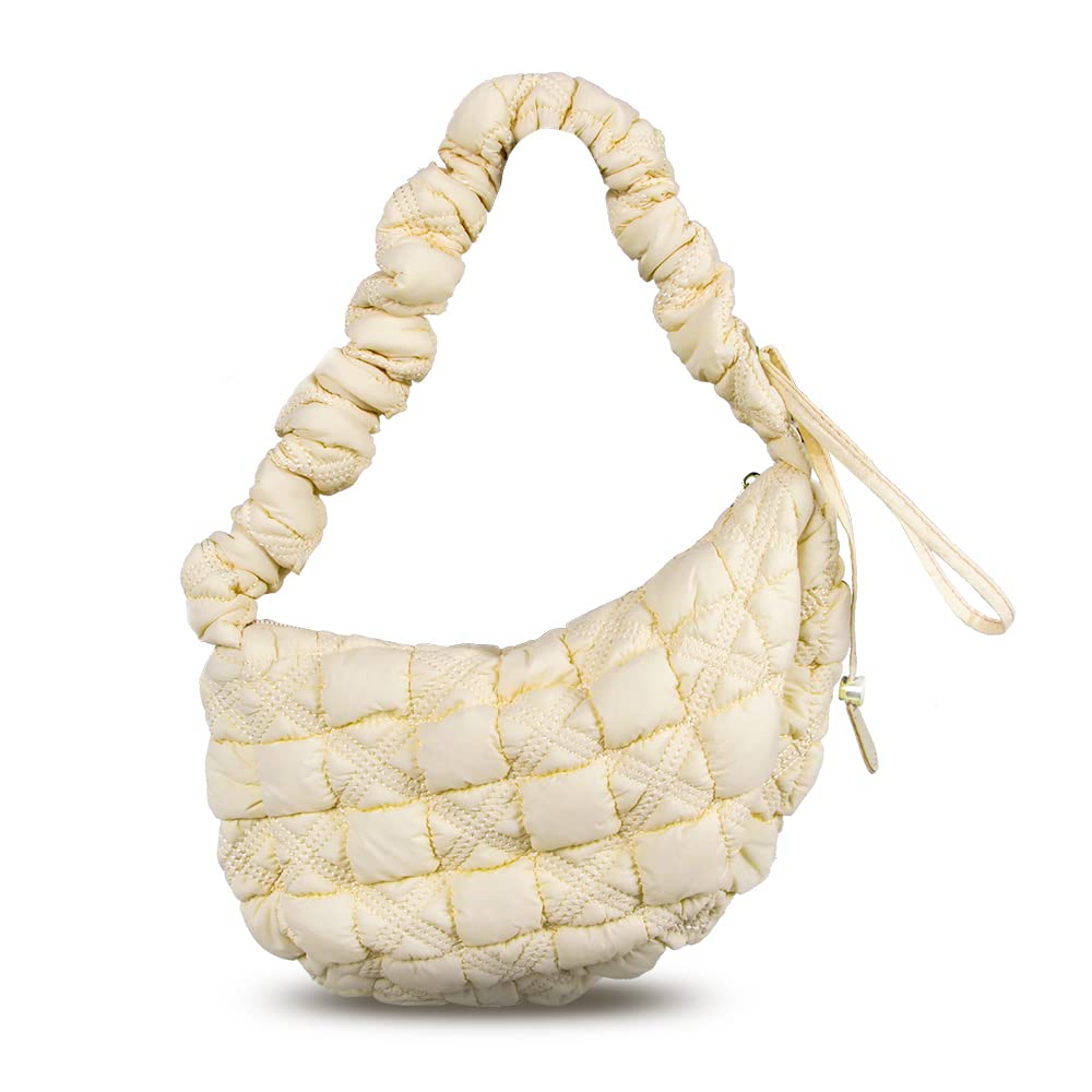 TrisapuPuffer Bag Quilted Padded Tote Bags for Women Puffy Hobo Purse Lightweight Down Cotton Crossbody Shoulder Bag