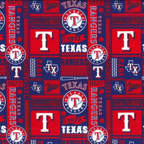 44 x 36 texas rangers fabric traditions mlb red blue 100 cotton