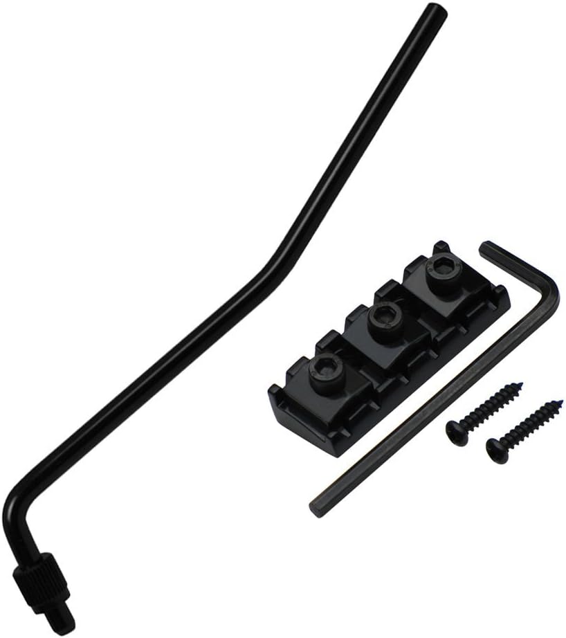 6mm/0.24" Guitar Arm Whammy Bar & 43mm/1.69" String Locking Nut Wrench Screw Great Replacement for Floyd Rose Tremolo Bridge Double Locking System, Black