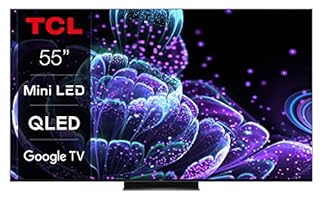 TCL 55C839 55 Zoll 139cm QLED Mini-LED Fernseher, 4K UHD, Google TV, HDR Extreme, 1500nits, 144Hz VRR, 120Hz Motion Clarity, HDMI 2.1, Dolby Vision &amp; Atmos, ONKYO Sound, Sprachsteuerung, Metallgehäuse