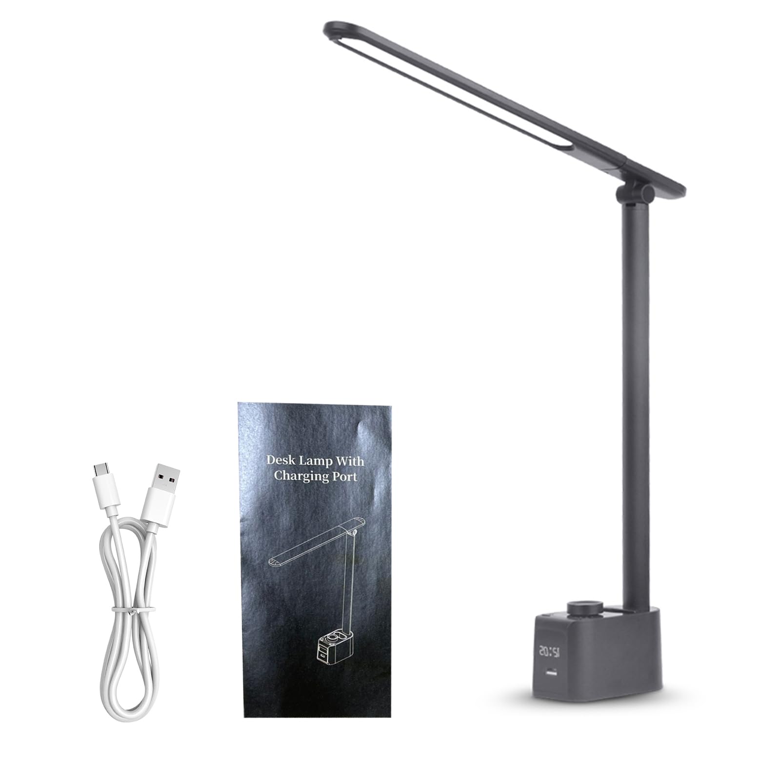 Fdit Lampada da Scrivania Girevole con 5 Temperature di Colore Luminosità