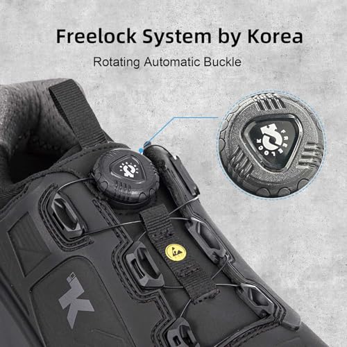 ESD Shoes for Men - Durable Freelock Fit Quick Lacing, Lightweight Aluminum Alloy Toe, Static Proof, Waterproof, Puncture-Resistant, Oil & Slip Resistant Industrial Safety Work Sneakers2