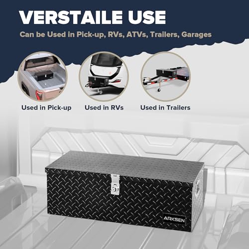 image for ARKSEN 30 Inch Heavy Duty Aluminum Diamond Plate Tool Box Chest Box Pi