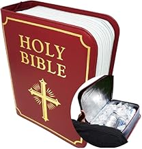 Bible Drink Cooler, Soft Cooler Diversion Safe, Book Safe with Hidden Compartment, Hidden Storage for Skinny seltzer can coozies, Secret compartments to Hide a Drink, fits 6 Canned Drinks