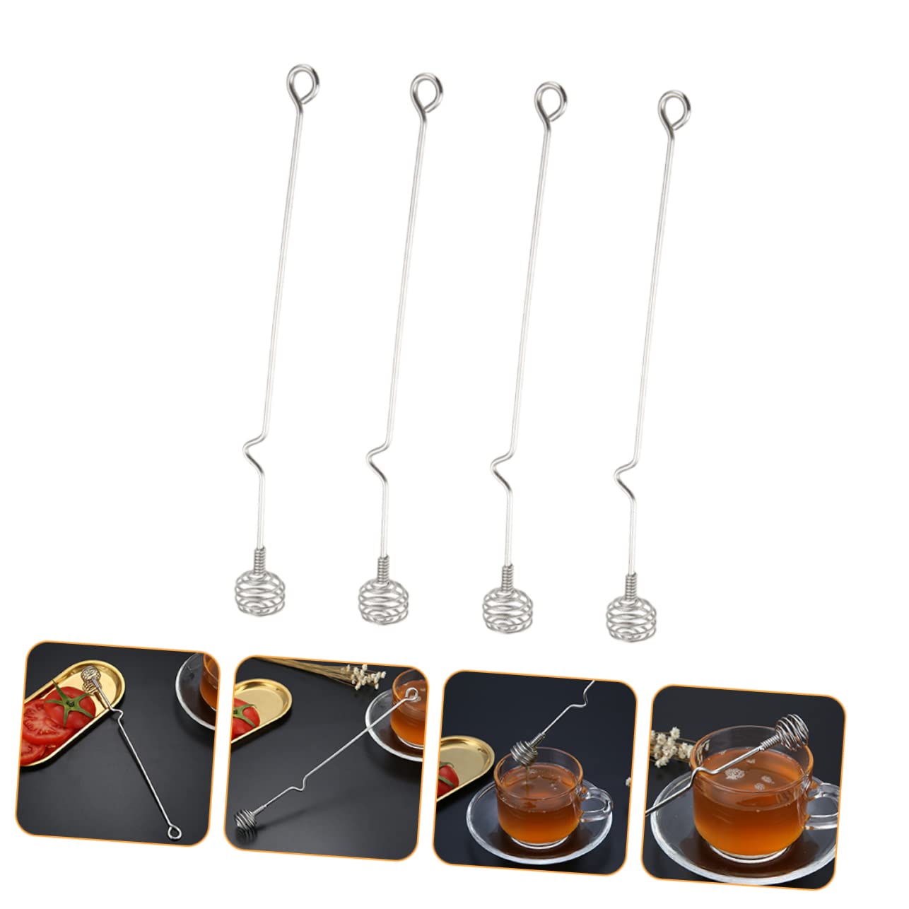 Ciieeo 4Pcs Stainless Steel Sticks Portable Honey Stirring Tools for Jam and Honey Reusable and Food Grade Design for Easy Handling