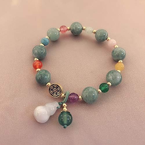 ASGIFT Green Jade Bracelet for Women Natural Quartz 7 Chakra Crystal Beaded Bracelet Elastic Lucky Feng Shui Bracelet Jewelry for Girlfriend Lover - Image 3