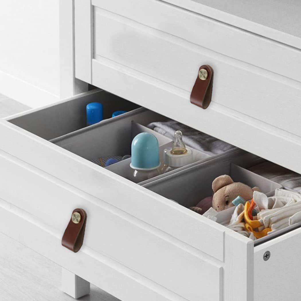 Leather Drawers Pulls Handles, 4 Pack Knobs for Cabinet Dresser Drawers, Soft Closet Door Knobs Upgrade The Look of Furniture, Perfect Replacement of Metal Cabinet Knobs