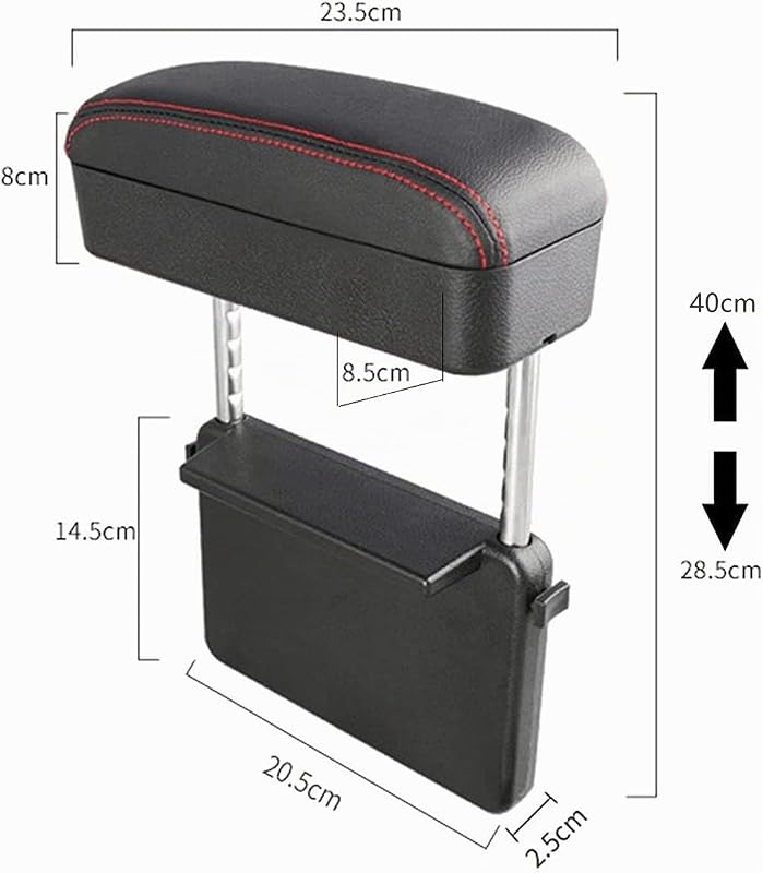 Organizator universal pentru cotieră consolă centrală auto Qirc, spațiu între scaune, suport pentru cot, negru