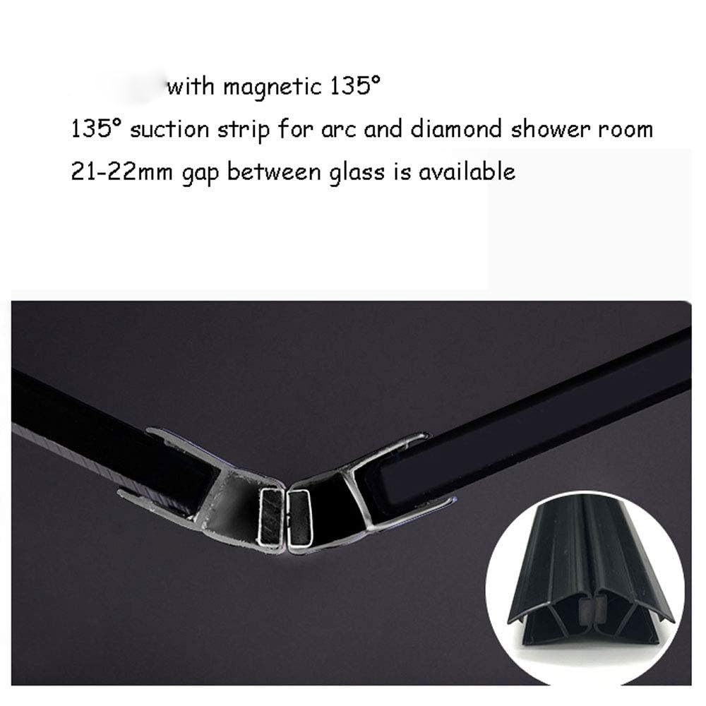 Tira de sellado de goma de plástico para 6 mamparas de ducha de vidrio rectas y curvadas de 12 mm, no necesita pegamento, fácil instalación, borde negro impermeable.