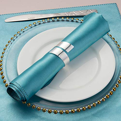 Feyarl 8pcs Napkin Rings Handcraft Dinner Table Napkin Holders Metal Napkin Rings for Wedding Party Napkin Rings Holders Centerpieces Celebration Candlelit Banquet Festival Decoration (Silver)
