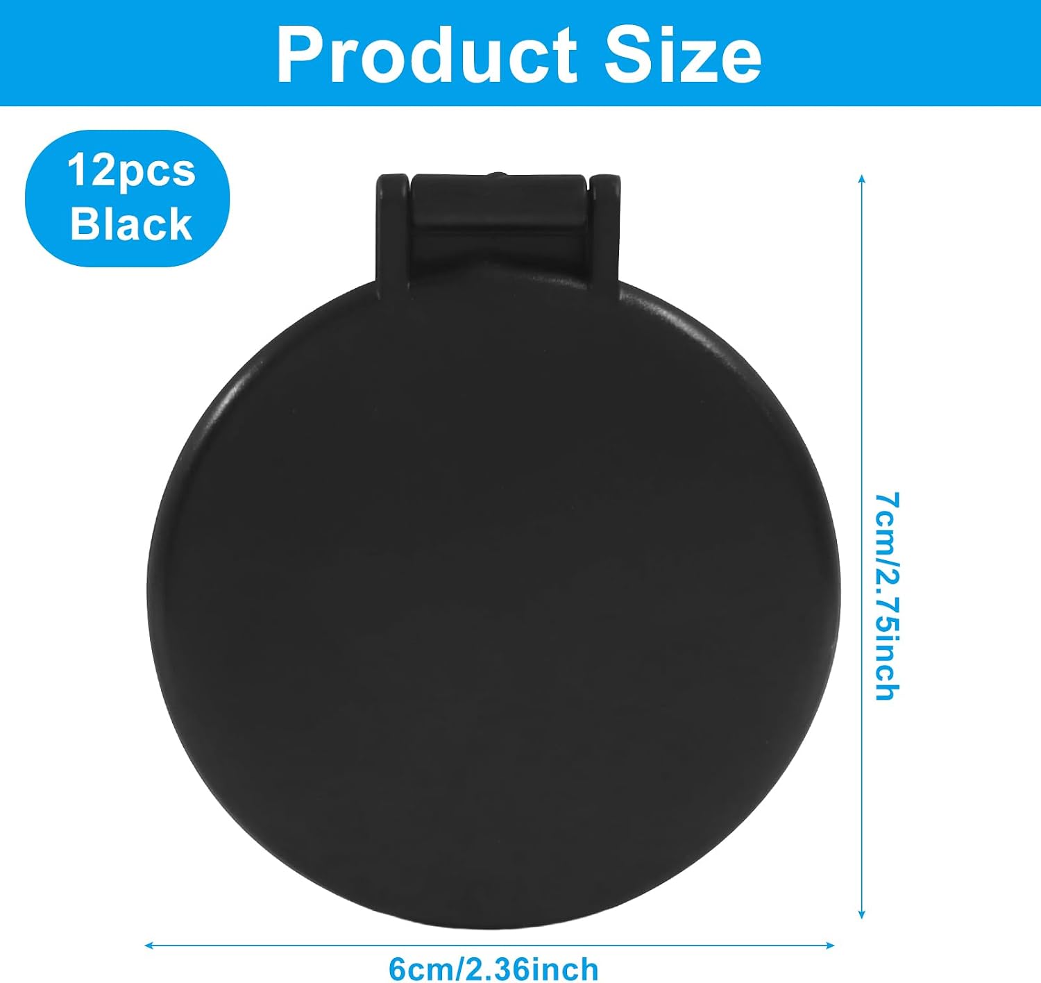Hitefu Black Round Compact Mirror, 12 Pack image 2